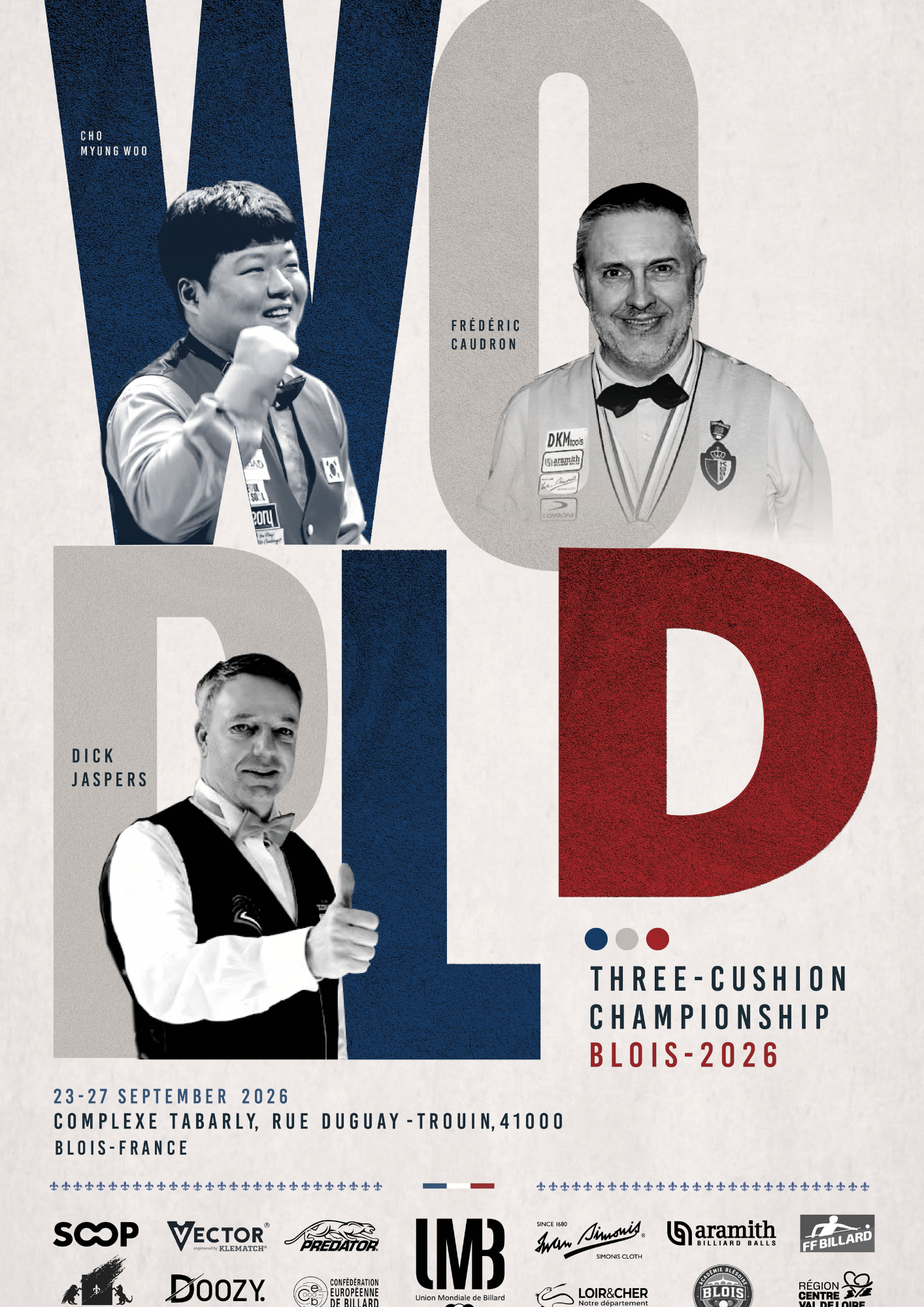 CHAMPIONNAT DU MONDE 3 BANDES 2026 A BLOIS !